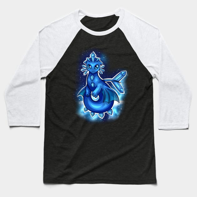 Sapphire Dragon : Cute Crystal Dragon Baseball T-Shirt by Shirin Illustration